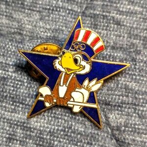 LA 1984 OLYMPICS SAM THE EAGLE "GYMNASTICS" SERIES 2 COLECTIBLE PIN 1.25 IN
